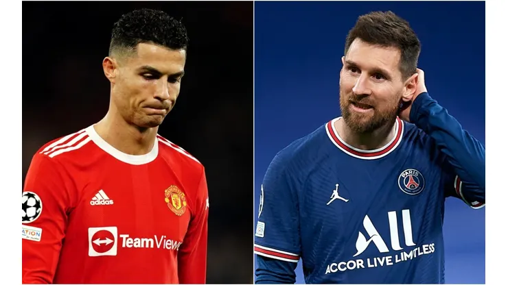 Cristiano Ronaldo of Manchester United and Lionel Messi of PSG