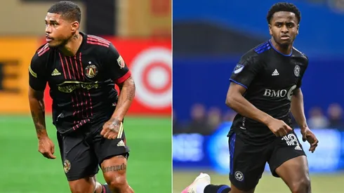 Josef Martinez of Atlanta United (left) and Rida Zouhir of CF Montreal.