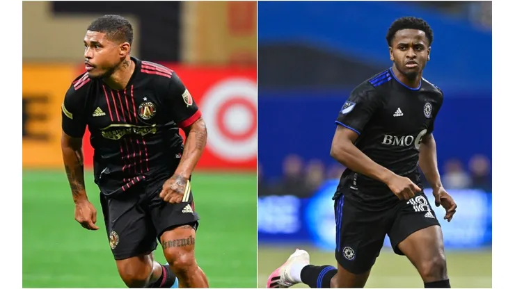 Josef Martinez of Atlanta United (left) and Rida Zouhir of CF Montreal.