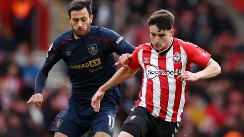 Dwight McNeil of Burnley and Valentino Livramento of Southampton