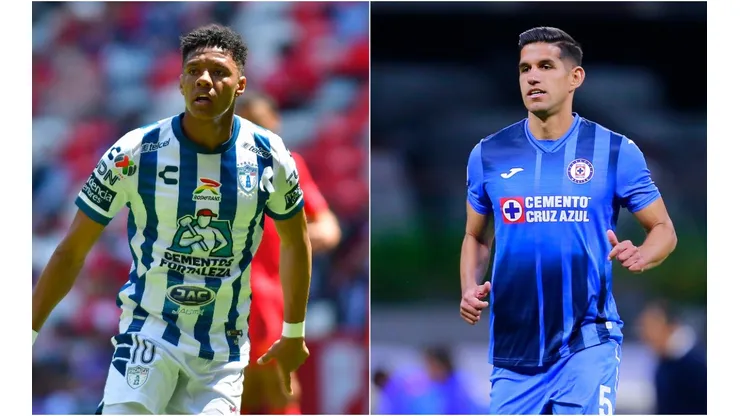 Yairo Moreno of Pachuca (left) and Luis Abram of Cruz Azul