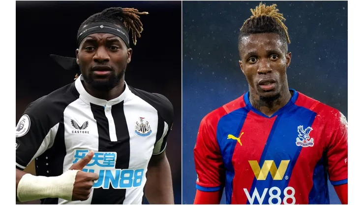 Allan Saint-Maximin of Newcastle (left) and Wilfried Zaha of Crystal Palace.