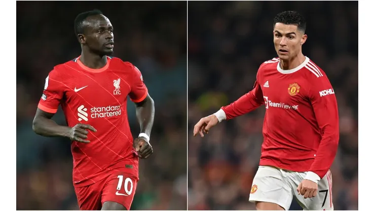 Sadio Mane of Liverpool (left) and Cristiano Ronaldo of Manchester United.