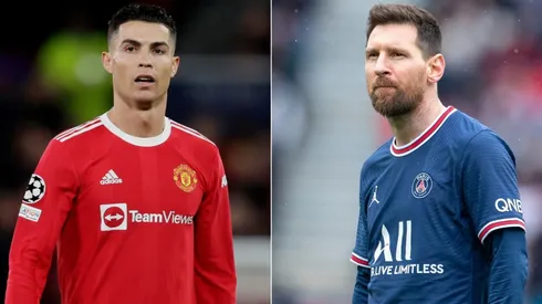 Cristiano Ronaldo (left) and Lionel Messi, both out of the 2021-22 UEFA Champions League.