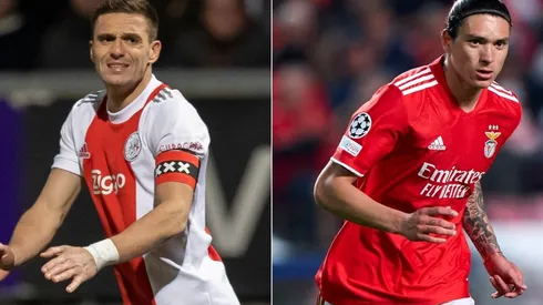 Dusan Tadic of AFC Ajax of Darwin Nunez of SL Benfica