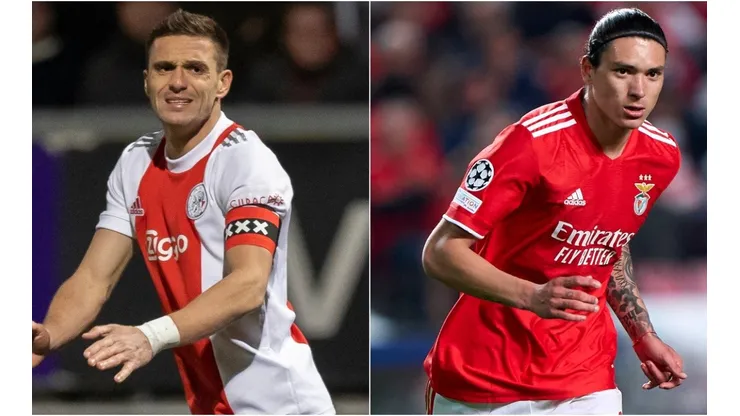 Dusan Tadic of AFC Ajax of Darwin Nunez of SL Benfica