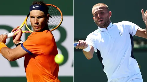 Rafael Nadal (left) and Daniel Evans