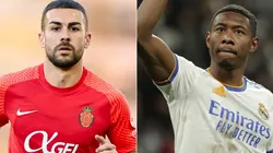 Dani Rodriguez of RCD Mallorca and David Alaba of Real Madrid