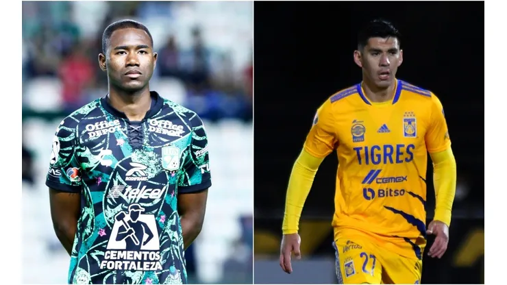 Andres Mosquera of Leon (left) and Jesus Angulo of Tigres