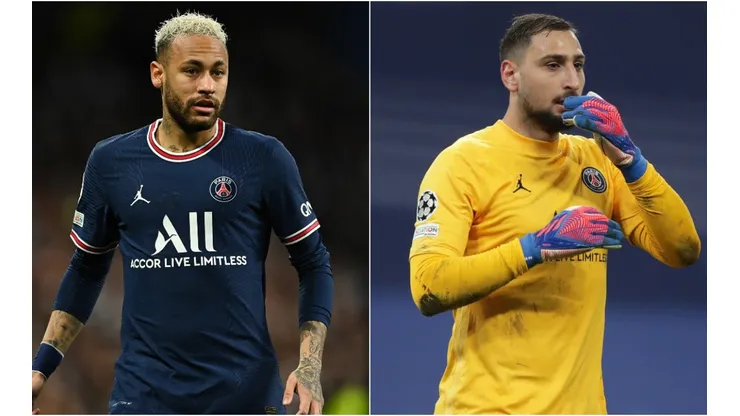 Neymar (left) and Gianluigi Donnarumma.