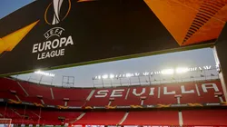 View of the Estadio Ramon Sanchez Pizjuan, home to Sevilla FC, in a Europa League night.