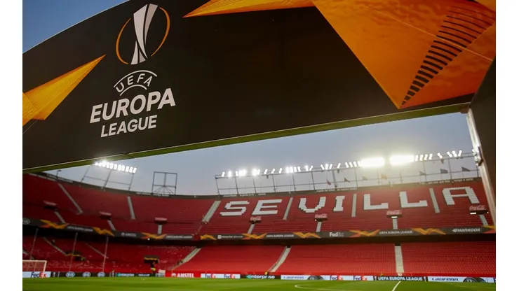 View of the Estadio Ramon Sanchez Pizjuan, home to Sevilla FC, in a Europa League night.