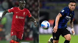Sadio Mane of Liverpool and Lautaro Martinez of Inter