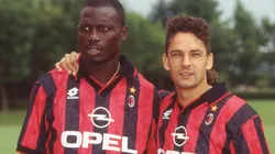 George Weah and Roberto Baggio of AC Milan