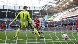 Kevin De Bruyne of Manchester City scores the opening goal