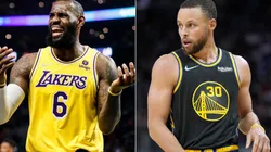 Stephen Curry of the Golden State Warriors and LeBron James of Los Angeles Lakers