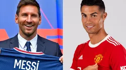 Lionel Messi of PSG and Cristiano Ronaldo of Manchester United