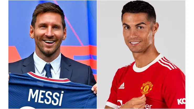 Lionel Messi of PSG and Cristiano Ronaldo of Manchester United