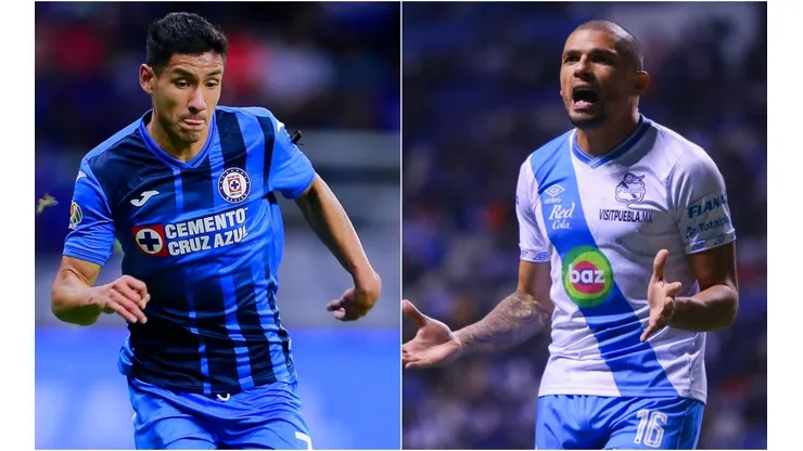 Uriel Antuna of Cruz Azul (left) and Juan Pablo Segovia of Puebla.
