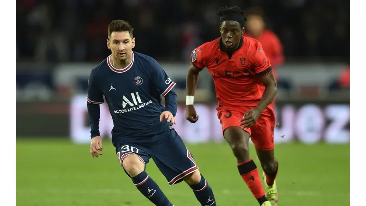 Lionel Messi of Paris Saint-Germain in action during the Ligue 1