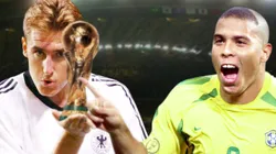 Miroslav Klose and Ronaldo Nazario, two historical players of the FIFA World Cup