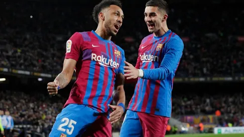 Pierre-Emerick Aubameyang (left) and Ferran Torres.