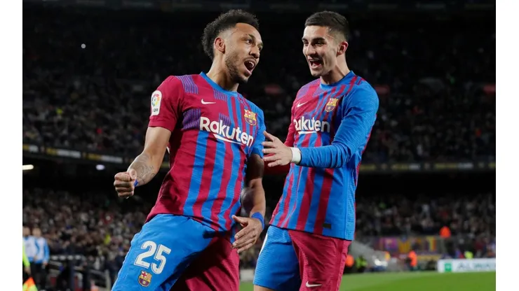 Pierre-Emerick Aubameyang (left) and Ferran Torres.