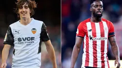 Bryan Gil of Valencia and Inaki Williams of Athletic Club