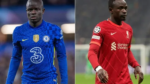 N'Golo Kante of Chelsea FC and Sadio Mane of Liverpool