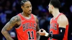 Chicago Bulls stars DeMar DeRozan (left) and Zach LaVine.