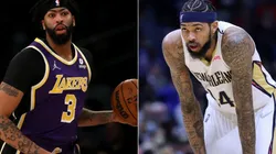 Anthony Davis of the Los Angeles Lakers and Brandon Ingram of the New Orleans Pelicans