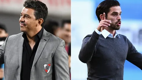 Marcelo Gallardo head coach of River Plate and Fernando Gago head coach of Racing Club