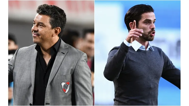 Marcelo Gallardo head coach of River Plate and Fernando Gago head coach of Racing Club