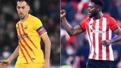 Sergio Busquets of FC Barcelona and Iñaki Williams of Athletic Club