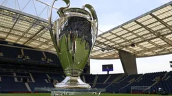 The 2021 Champions Legaue winners trophy at Estadio do Dragao