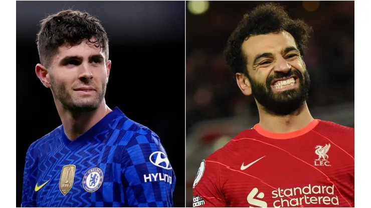 Christian Pulisic of Chelsea and Mohamed Salah of Liverpool