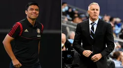 Atlanta United coach Gonzalo Pineda (left) and Sporting KC manager Peter Vermes.