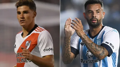 Julian Alvarez of River Plate (left) and Edwin Cardona of Racing Club.