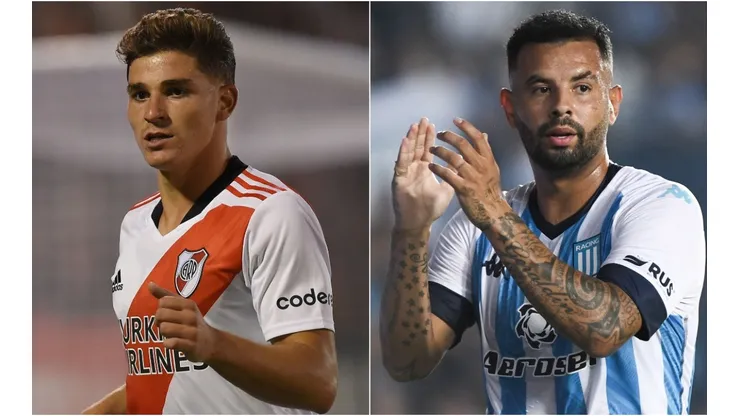 Julian Alvarez of River Plate (left) and Edwin Cardona of Racing Club.