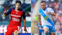 Angel Zaldivar of Chivas (left) and Federico Mancuello of Puebla