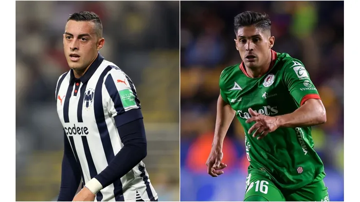 Rogelio Funes Mori of Monterrey (left) and Javier Güemez of San Luis