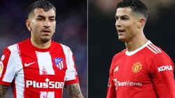 Angel Correa of Atletico Madrid and Cristiano Ronaldo of Manchester United.