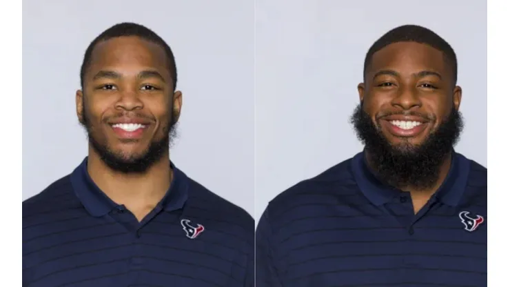 defensive assistant Dele Harding (left) and assistant defensive line Kenyon Jackson of Texans