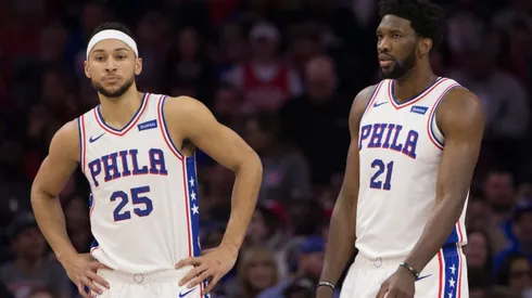 Ben Simmons (left) and Joel Embiid.