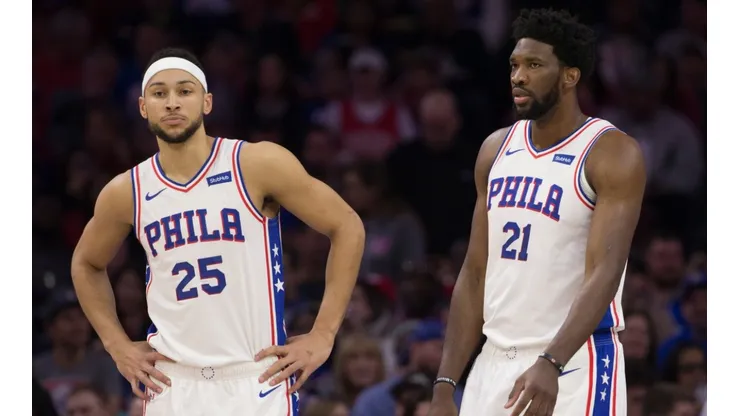 Ben Simmons (left) and Joel Embiid.