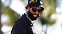 Odell Beckham Jr during Super Bowl parade with Rams