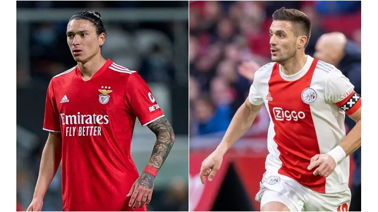 Darwin Nunez of SL Benfica and Dusan Tadic of AFC Ajax