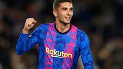 Ferran Torres of Barcelona celebrates after scoring