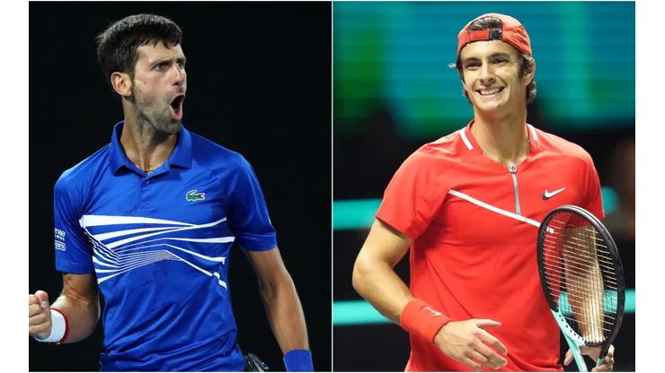 Novak Djokovic (left) and Lorenzo Musetti