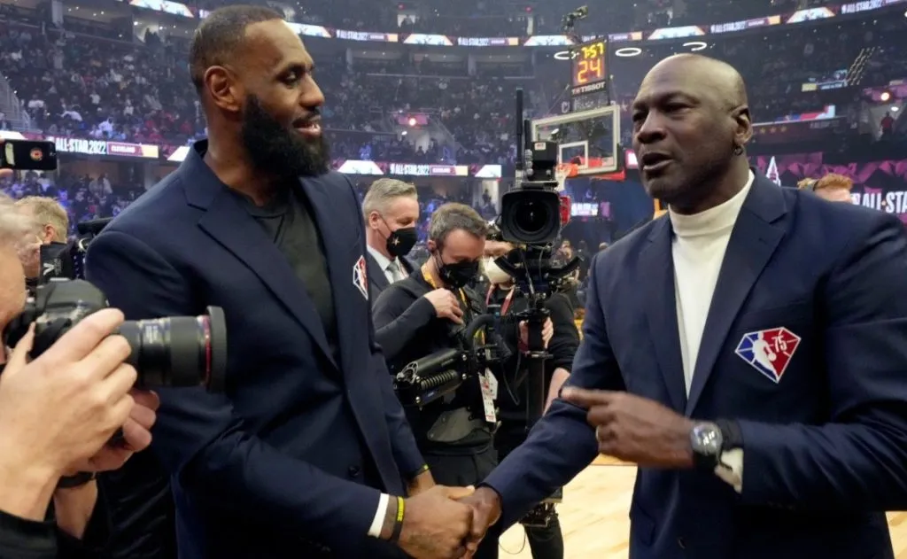 Jordan and James greeting each other